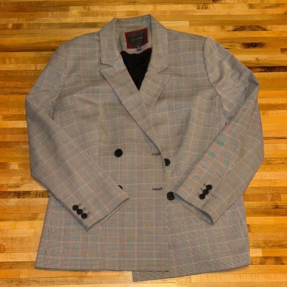 The Limited Women's Gray Checkered Blazer 12